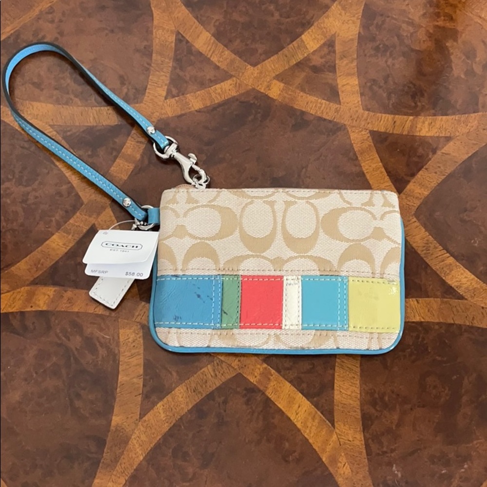 COACH small wristlet khaki/multicolor